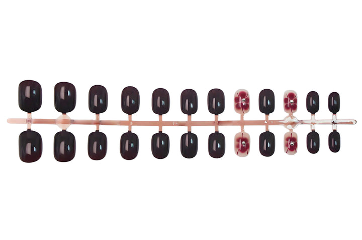 Acrylic nail set with elegant flower decorations Kalsten