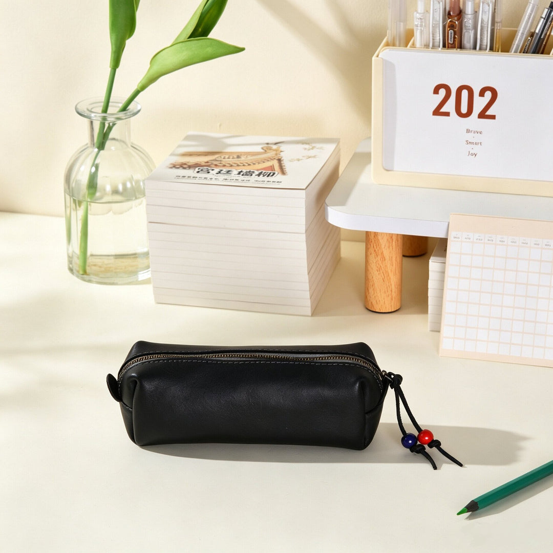 Premium Leather Cylinder Pencil Case