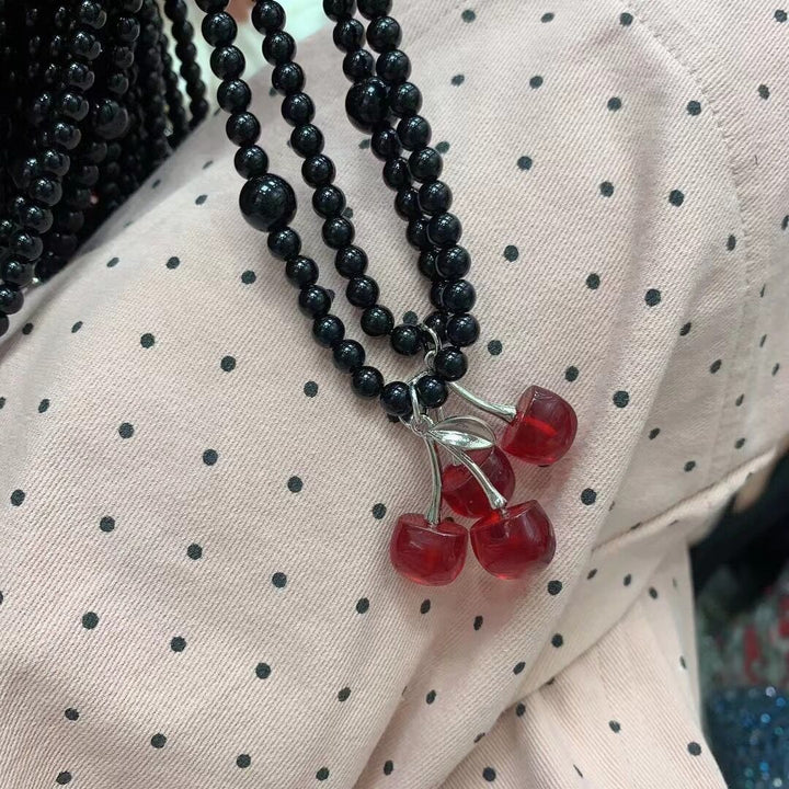 Playful Cherry-Themed Beaded Necklace Kalsten