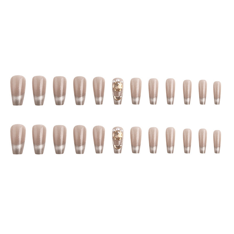 Artificial nail set with glamorous gold and glitter accents Kalsten