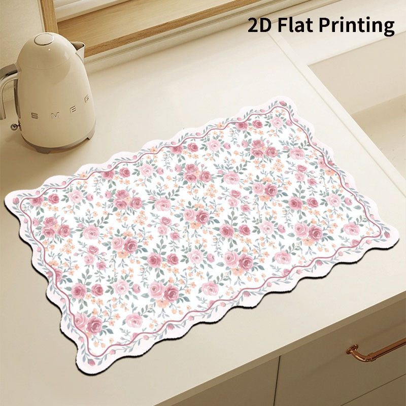 Floral Print Kitchen Mat