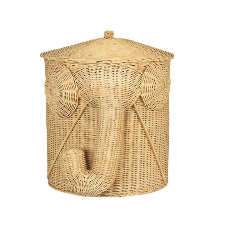 Whimsical Elephant-Themed Woven Storage Bin Kalsten