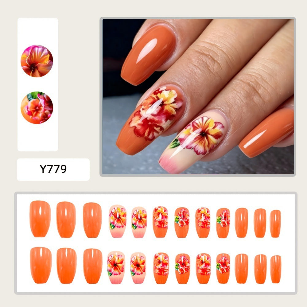 Artificial nails with floral drop design Kalsten