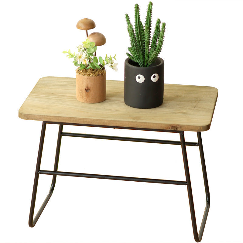 Modern wooden stool with metal frame Kalsten