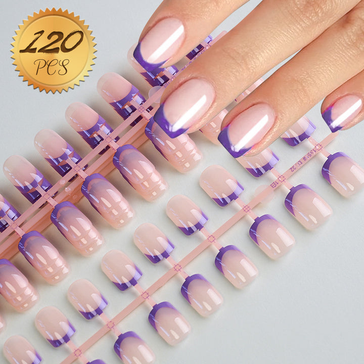 Decorative French Tip Press-On Nail Set Kalsten