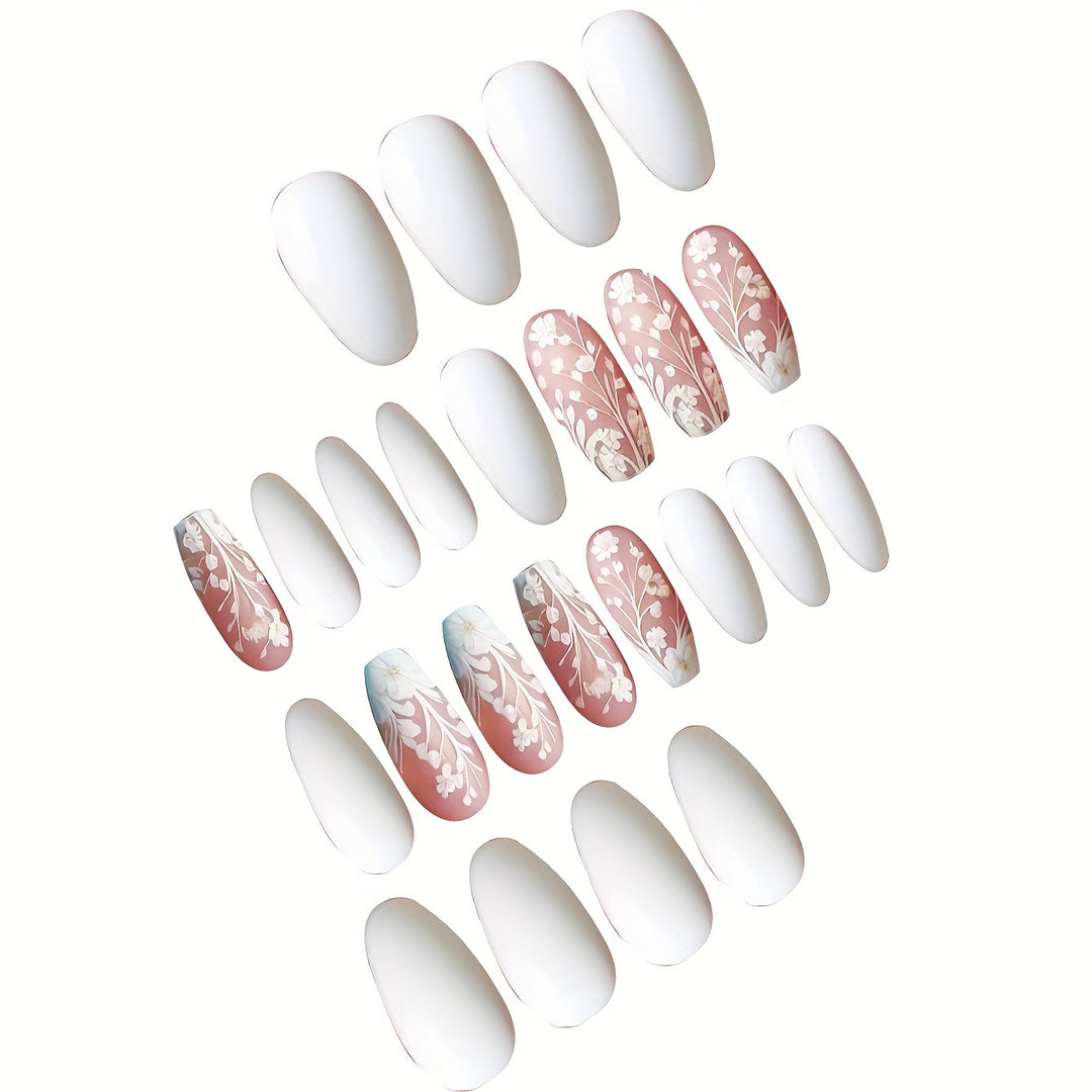 Elegant Flower Art Press-On Nail Set Kalsten
