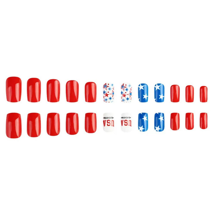 Creative artificial nails with patriotic design Kalsten