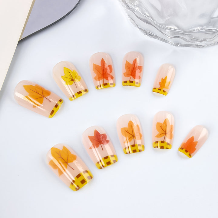 Seasonal Leaf-Themed Press-On Nails Kalsten