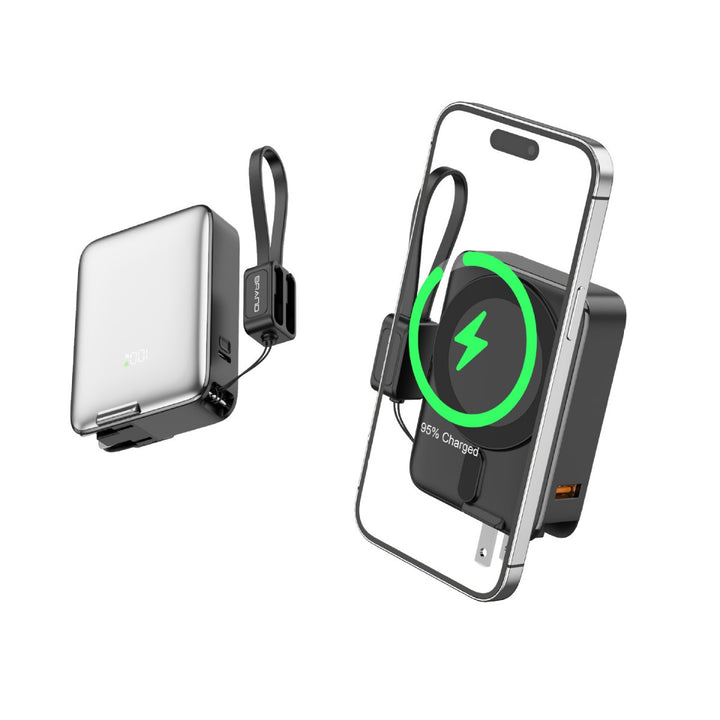 Portable power bank with integrated magnetic charger and smart LED display Kalsten