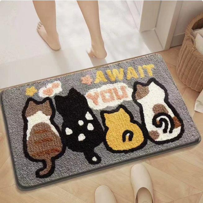 Cozy Rainbow-Themed Bath Mat