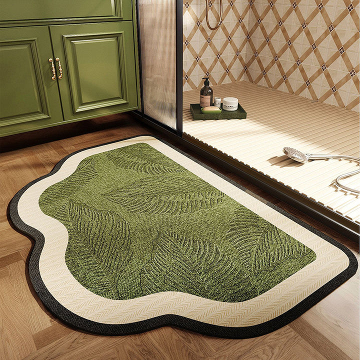 Leaf-Patterned Memory Foam Bath Mat Kalsten