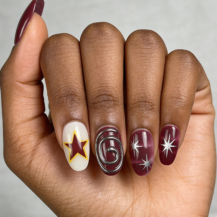 Starry Patterned Stiletto Press-On Nails Kalsten