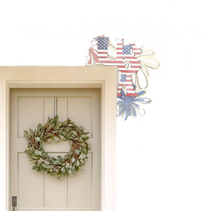 Independence Day layered laser-cut corner door and wall plaque with USA flag letter motif Kalsten