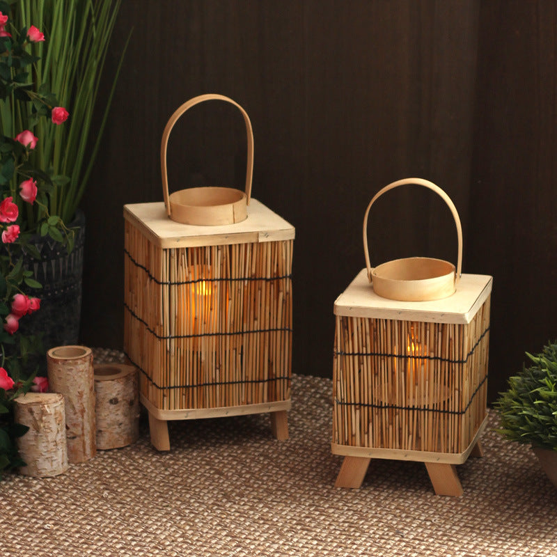 Stylish lantern made of natural materials Kalsten