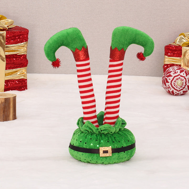 Christmas plush figure with movable elf pillars