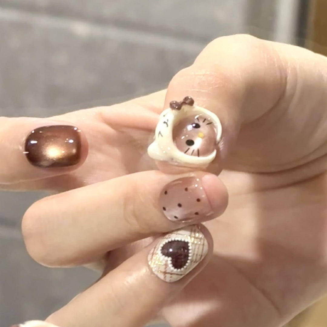Artifical nails with Playful Animal Design Kalsten