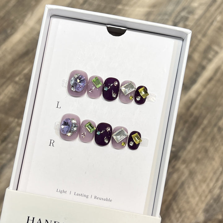 Reusable Gemstone Press-On Nail Art Kalsten