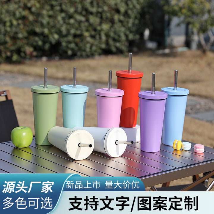 Women's High-Quality Insulated Drinking Bottle with Stainless Steel Straw Kalsten
