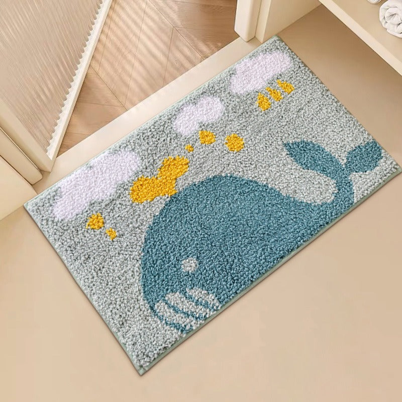 Whale-Themed Cozy Bath Mat Kalsten