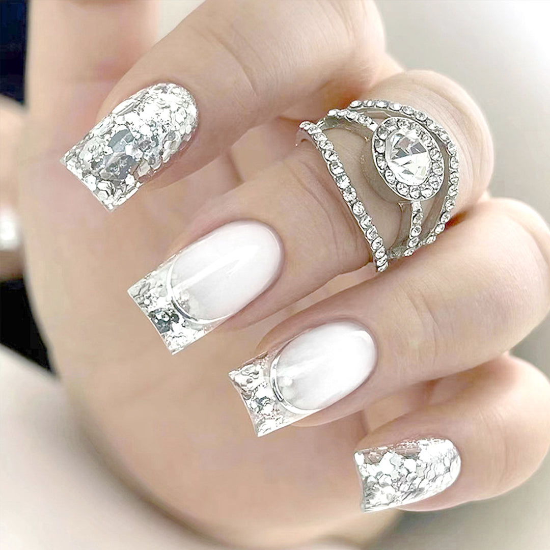 Elegant Crystal Accent Press-On Nail Tips Kalsten