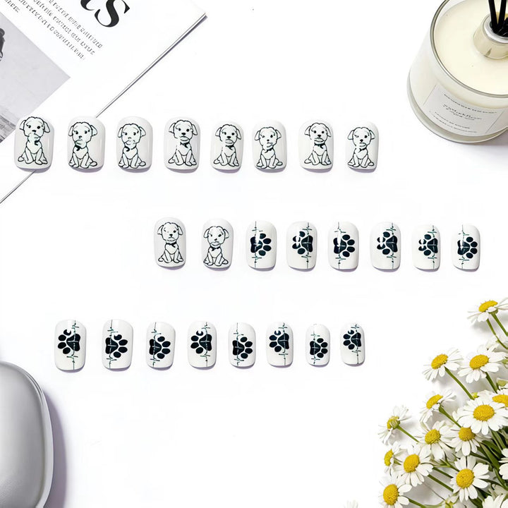 Acrylic nails with cute dog design Kalsten