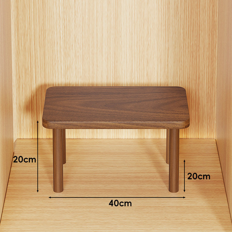 Height-Adjustable Rectangular Wooden Riser Table with Detachable Round Legs