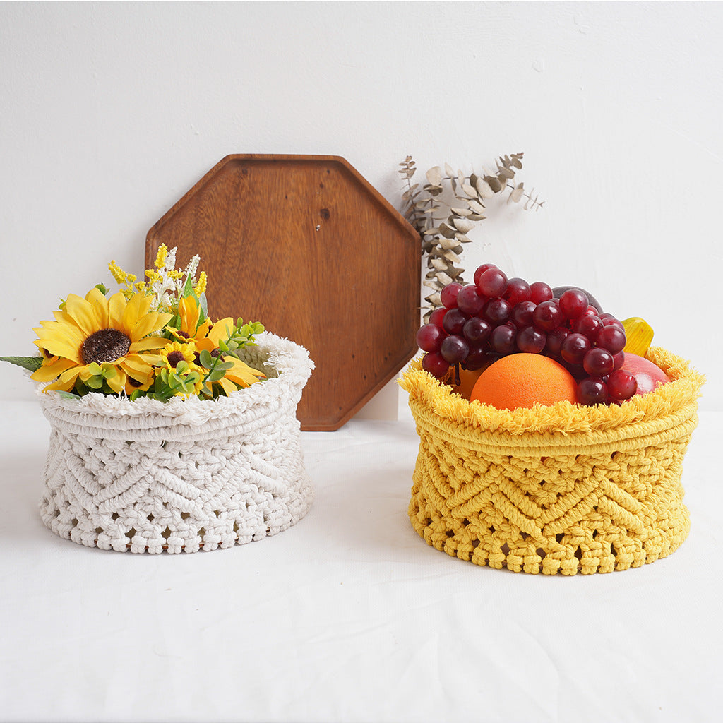 Decorative Macrame Storage Basket Kalsten
