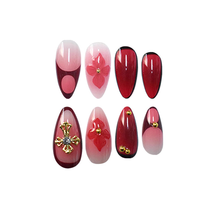 Premium Artistic Floral Stiletto Press-On Nails Kalsten