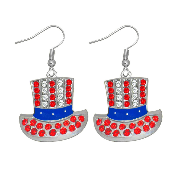 Women's earrings in flip-flop design with crystal embellishment and enamel flag motif Kalsten