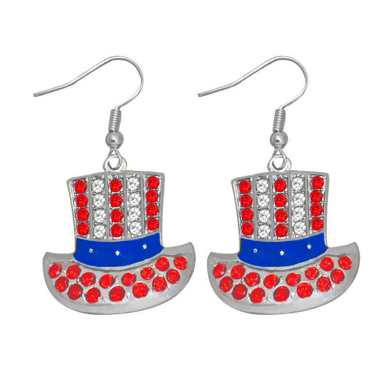 Women's stud earrings wing design enamel with star motif and fine alloy Kalsten