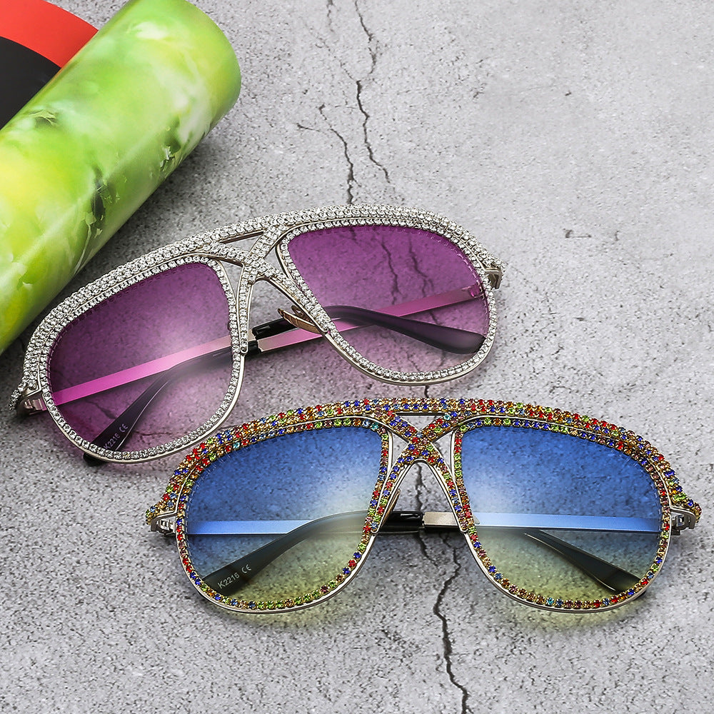 Ladies elegant sunglasses with glittering frame and gradient lenses Kalsten