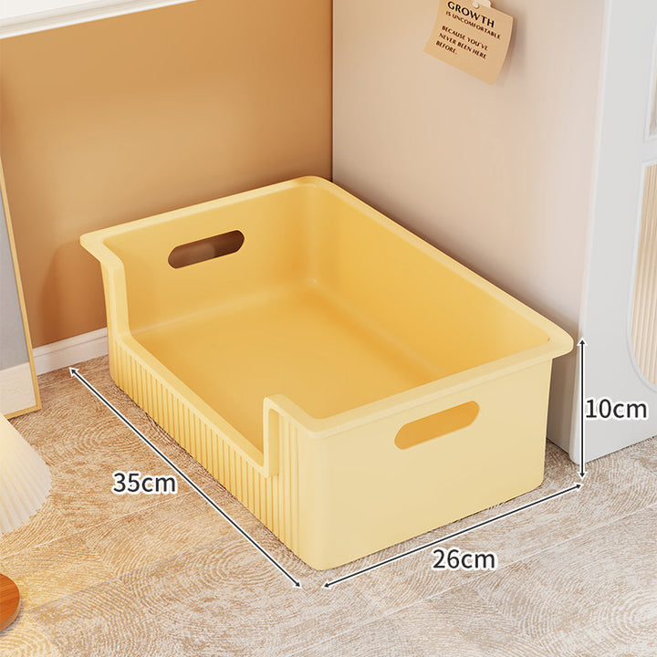 Low-Profile Underbed Storage Drawer with Cutout Handles and Open-Front Access