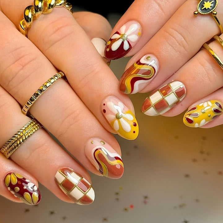 Floral Art Acrylic Nail Set Kalsten
