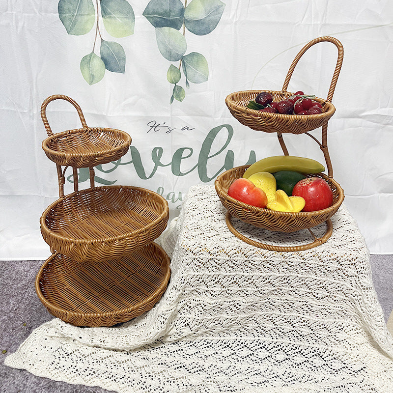 Multi-Tiered Decorative Woven Fruit Stand Kalsten