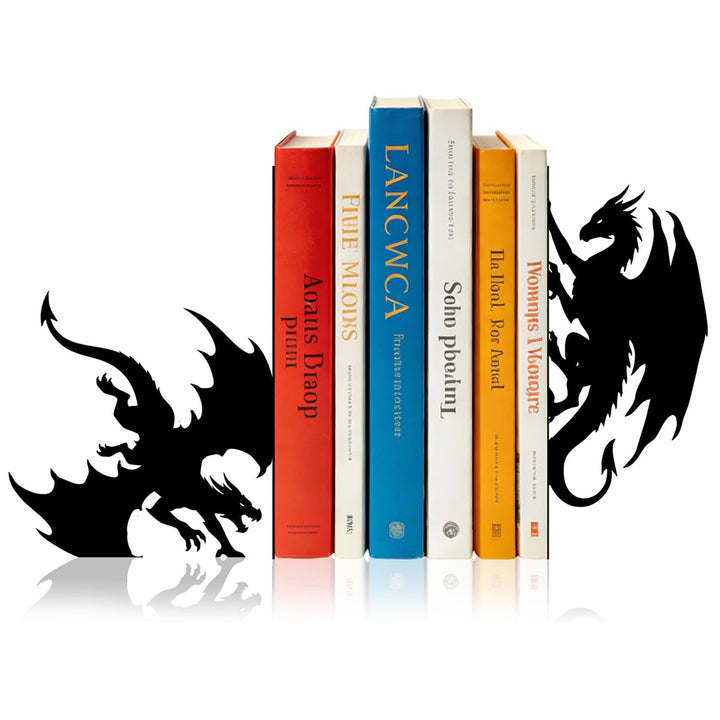 Dragon-Themed Metal Bookends