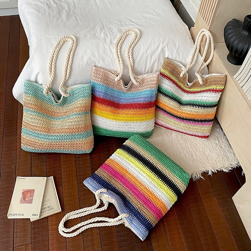 Casual Handwoven Straw Tote Bag