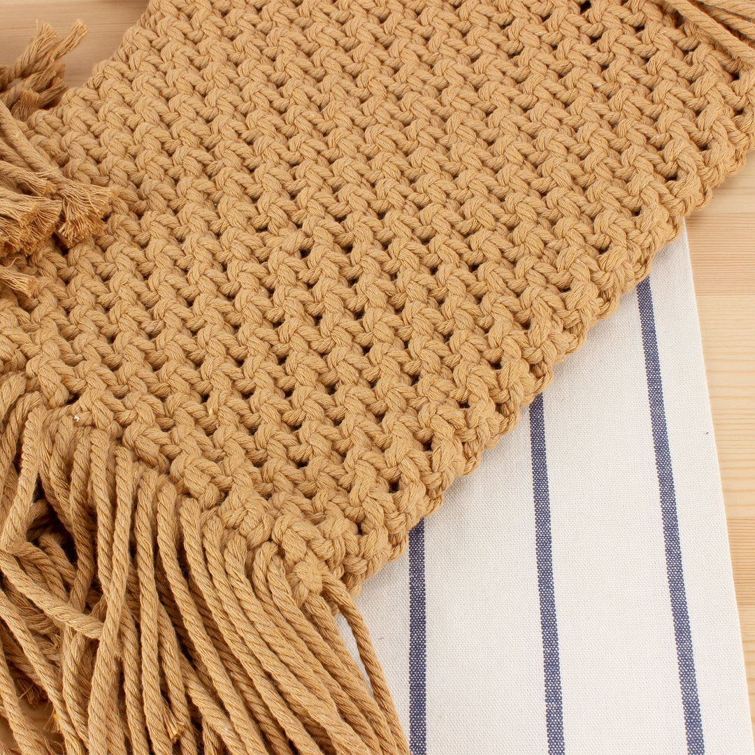 Handbag Made of Handmade Macramé with Elegant Fringe Decoration Kalsten