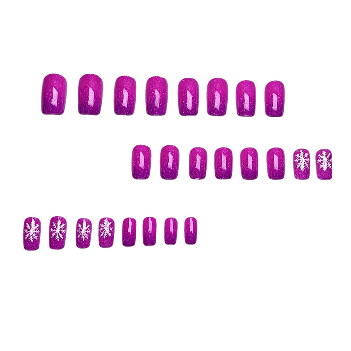 Glittering artificial nails with wintry snowflake design Kalsten