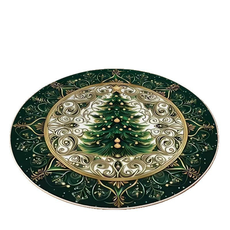 Christmas-Themed Round Area Rug Kalsten