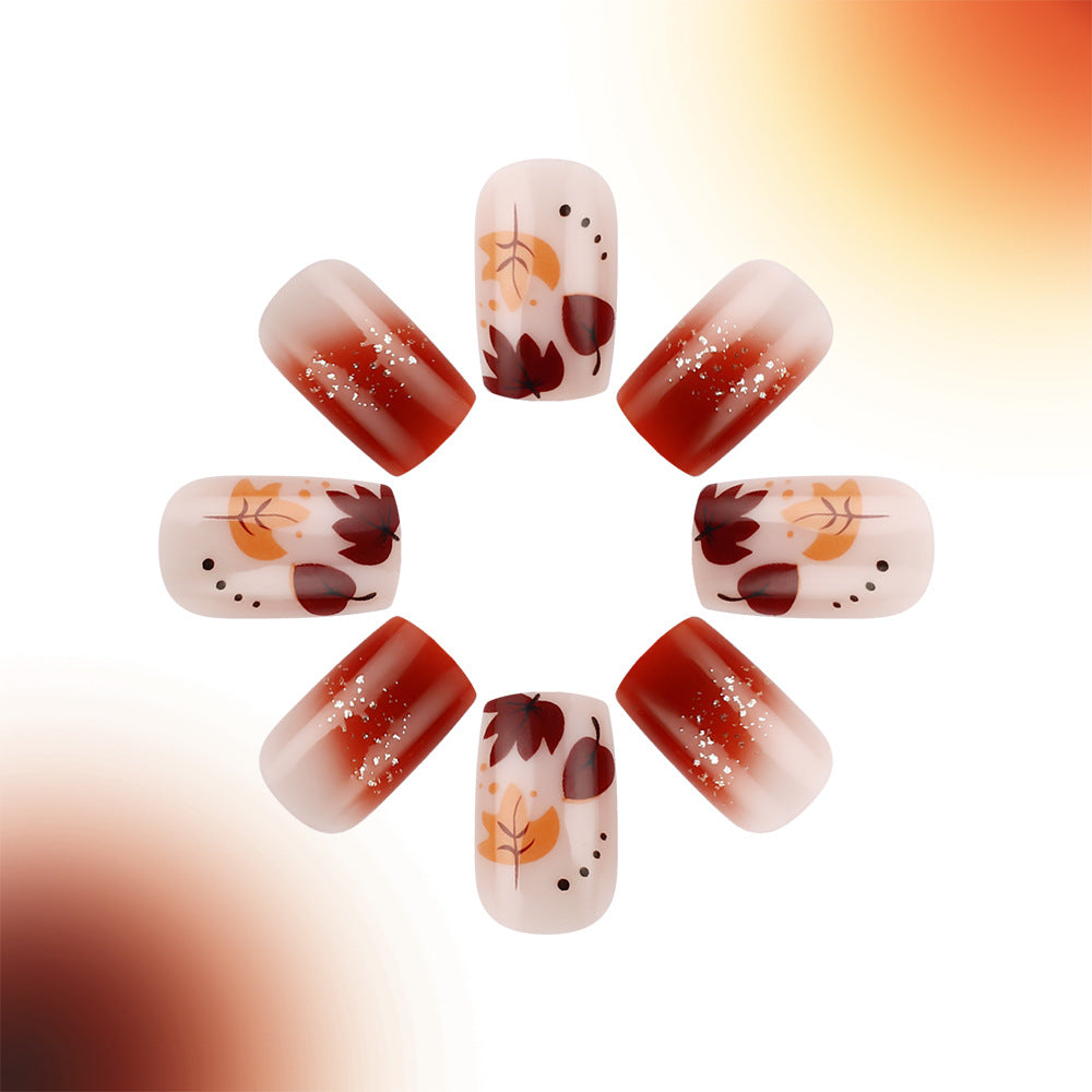 Autumn-Themed Press-On Nail Art Kalsten