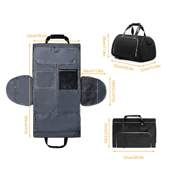 Elegant travel and sports bag with integrated suit compartment Kalsten