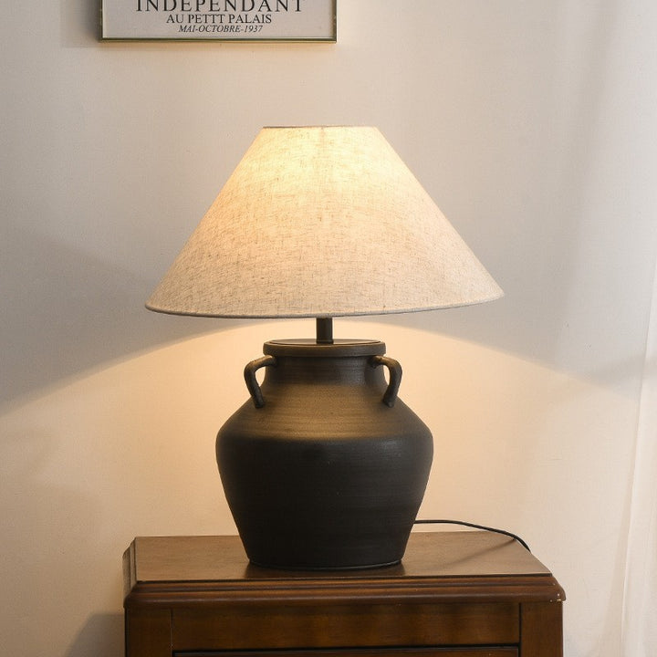 Artistic Table Lamp with Textured Base