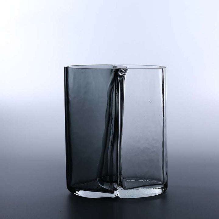 Handblown Sculptural Double-Chamber Contemporary Glass Vase Kalsten