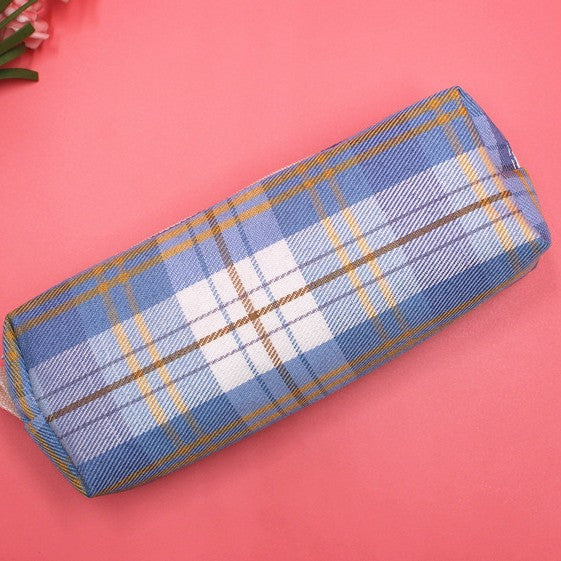 Textured Plaid Pencil Case Kalsten