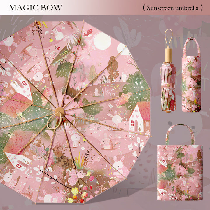 Ladies sun protection umbrella in floral design Kalsten
