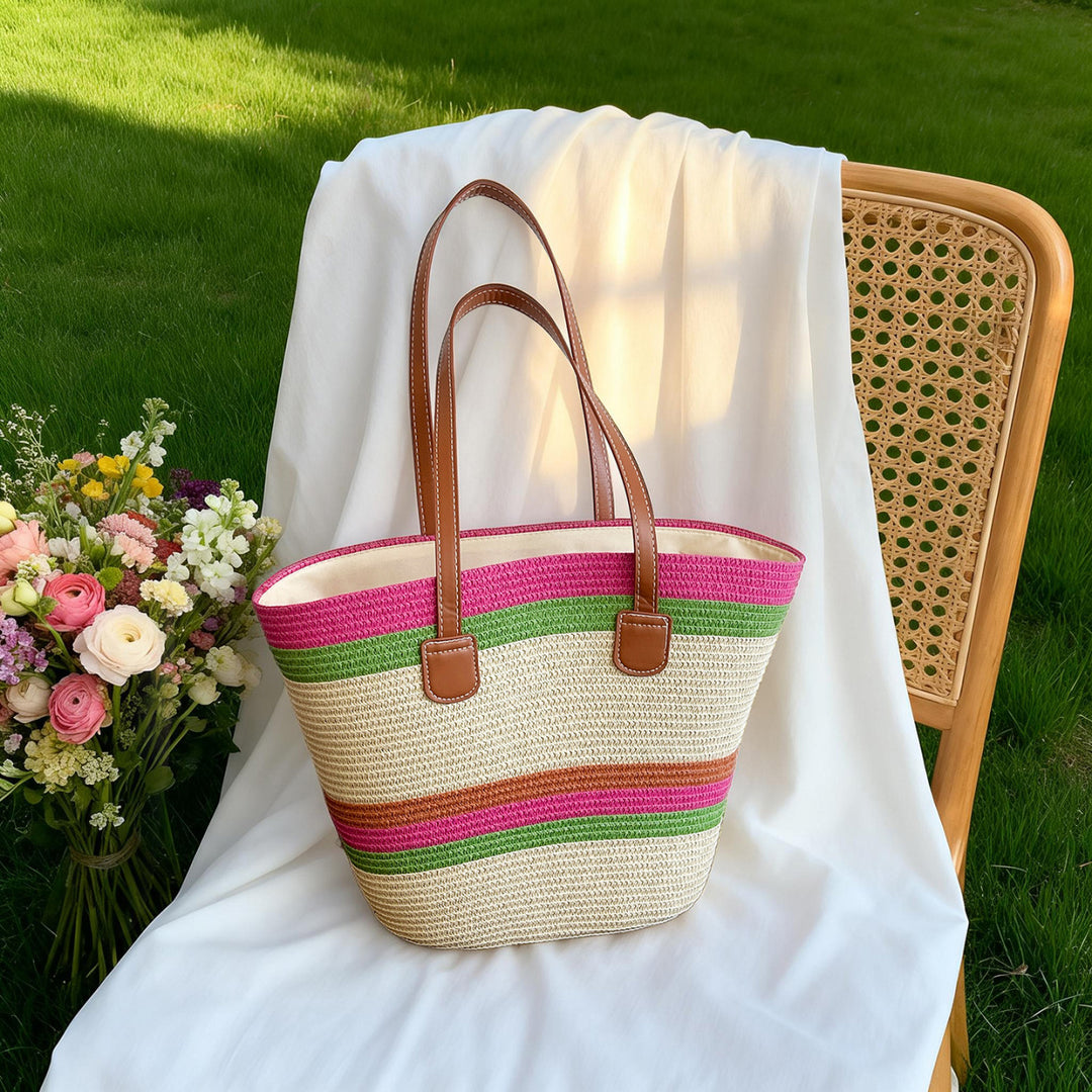 WoColorful Straw Beach Tote Bag Kalsten