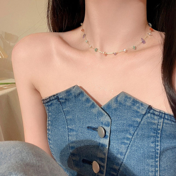 Dainty Beaded Chain Necklace Kalsten