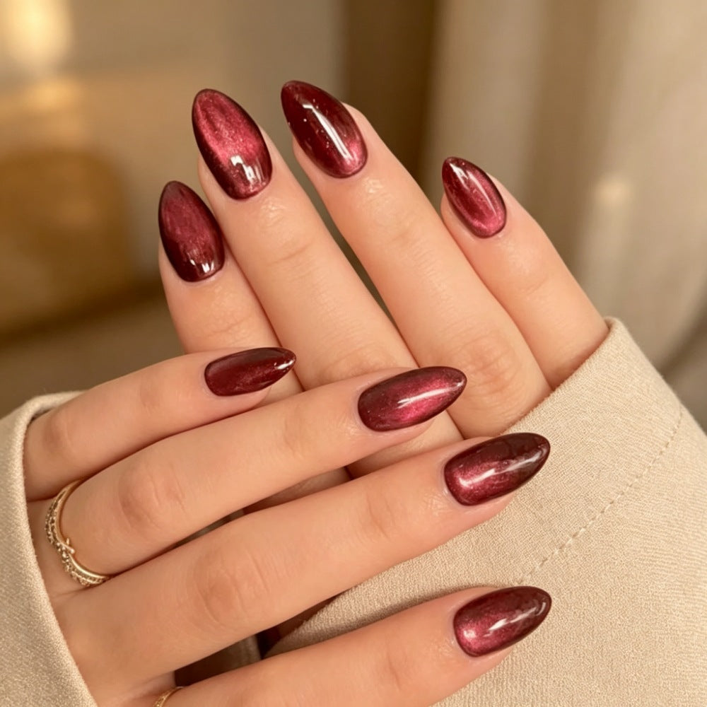 Glossy Ombre Almond-Shaped Press-On Nails Kalsten