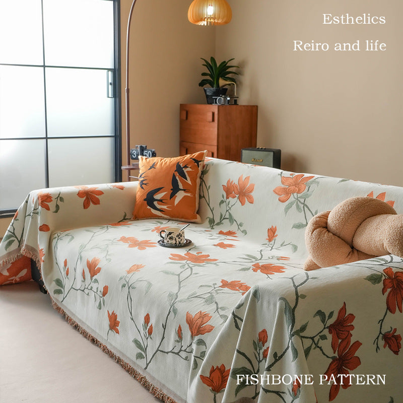 Floral Patterned Sofa Throw Cover