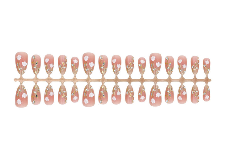 Elegant artificial nails with floral decorations Kalsten